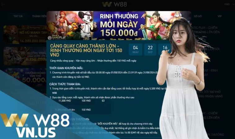 Rinh thưởng 150 VND mỗi ngày: càng quay càng thắng lớn Rinh thưởng 150 VND mỗi ngày: càng quay càng thắng lớn